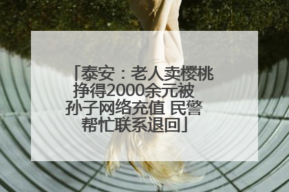 泰安：老人卖樱桃挣得2000余元被孙子网络充值 民警帮忙联系退回